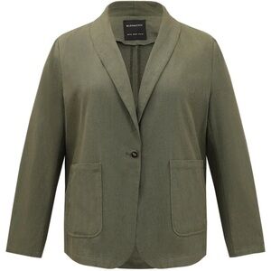 BloomChic Plus Size 4XL Plisse Lapel Collar Patched Pocket Blazer us26